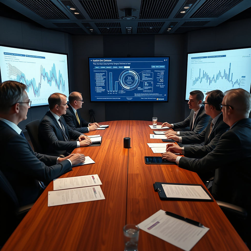 Business leaders and counsel reviewing quantum computing, encryption risk, and vendor readiness