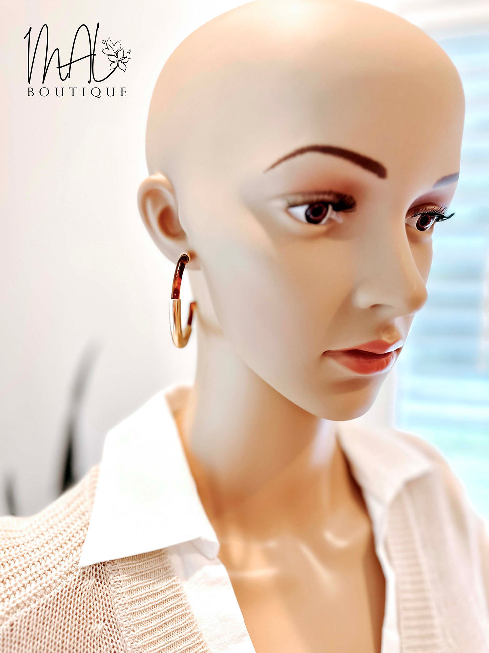 Thumbnail: Ivy Brown Leopard C Hoop Earrings