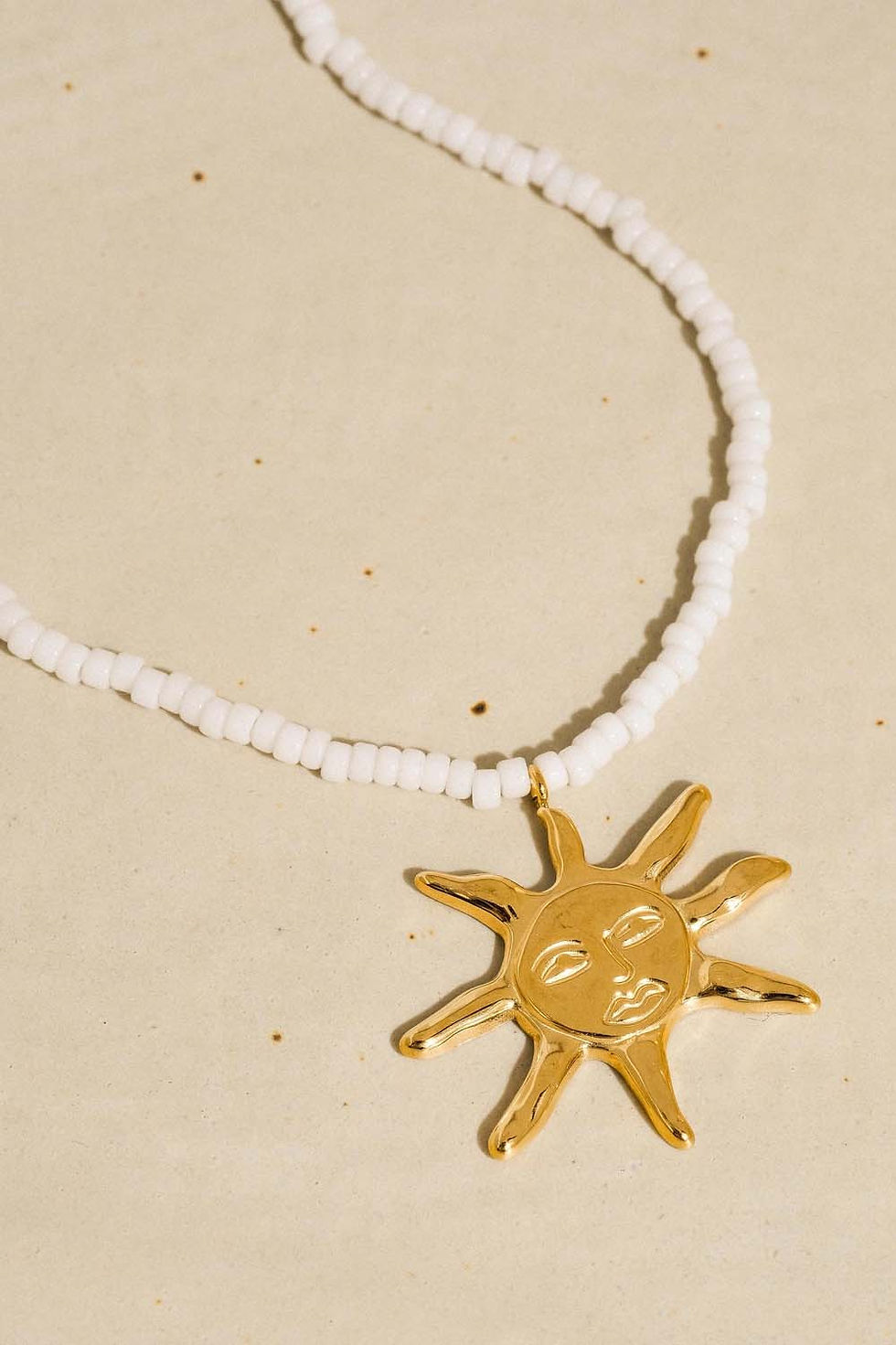 Thumbnail: Iridessa 18K Gold Non-Tarnish Sun Beaded Necklace