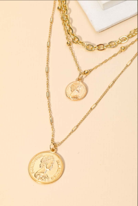 Callie Layered Ancient Coin Pendant Necklace