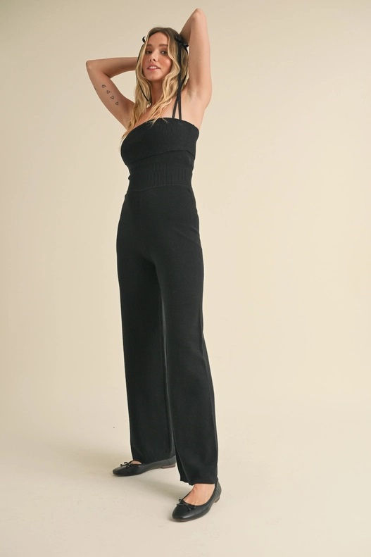 Thumbnail: Riley Bandeau Knit Sweater Jumpsuit