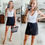 Thumbnail: Halle Black Denim Criss Cross Mini Skirt