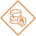 Icon showing secure database representing zero data loss with full audit trails