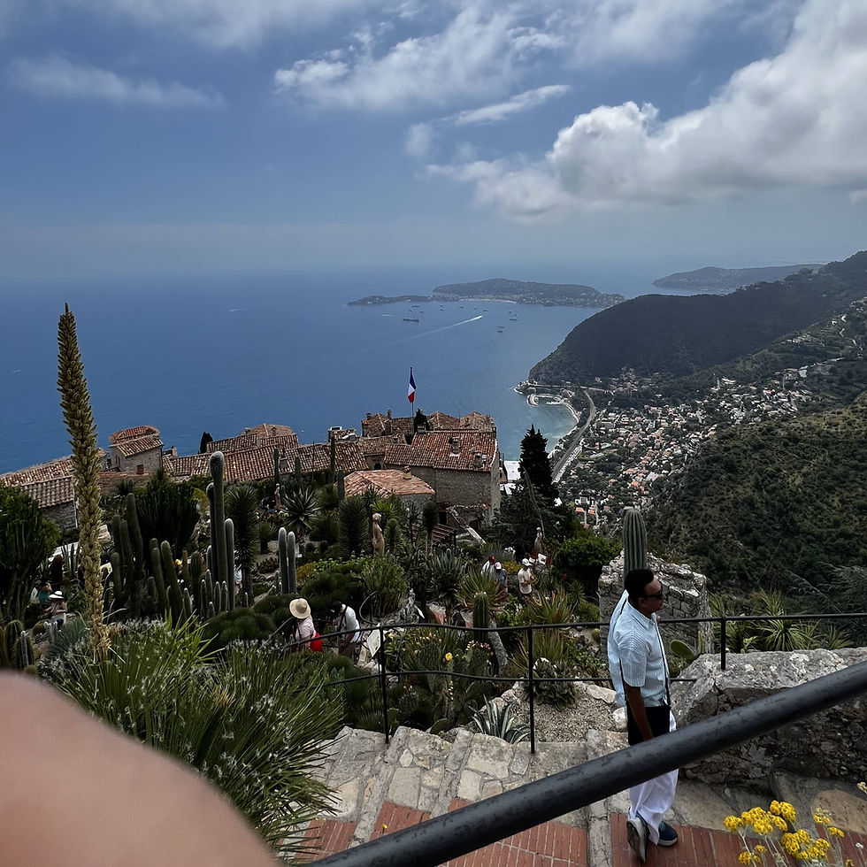 panoramic view of eze looking out on to the mediterranean sea