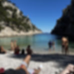 private beach with the sea in the distance