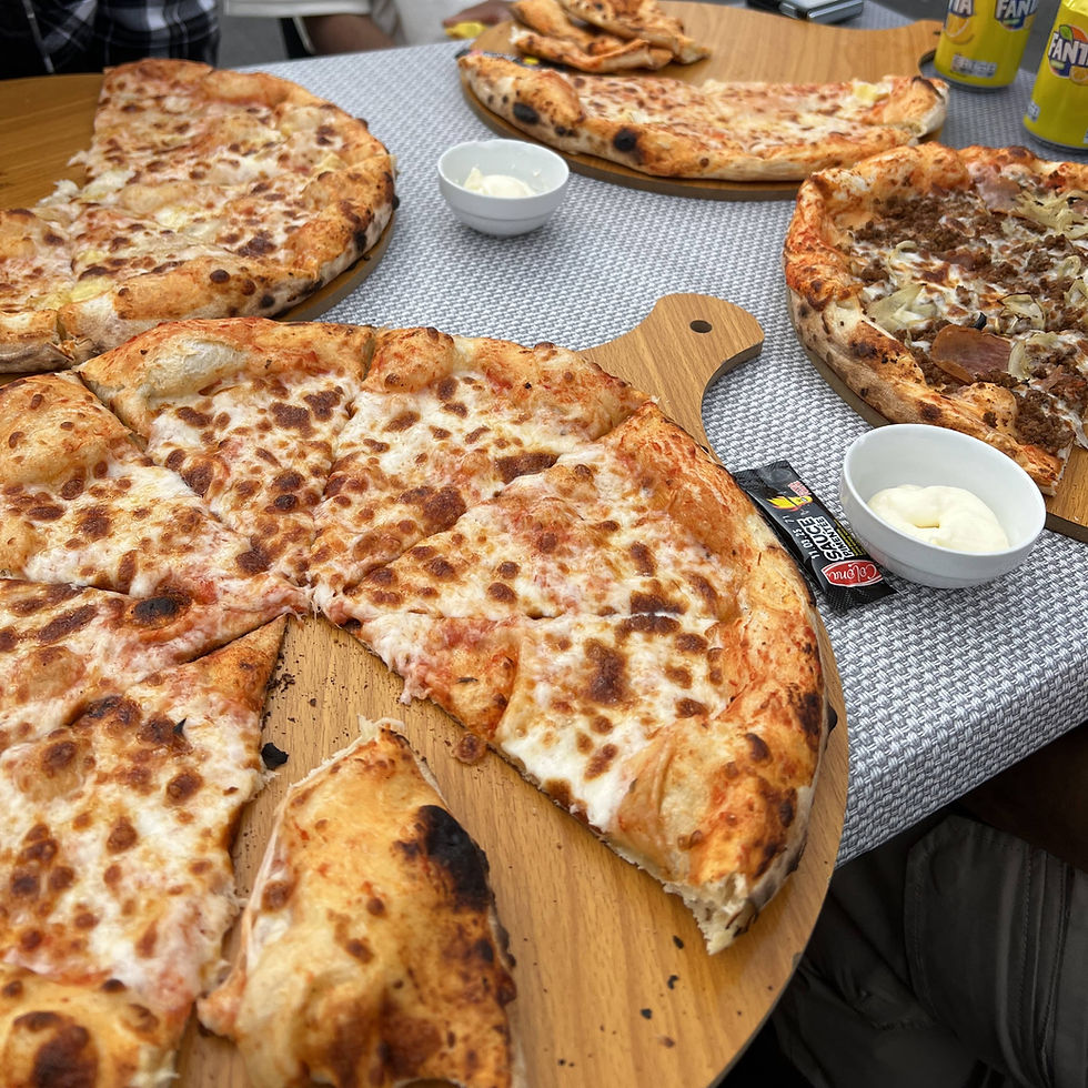 Pizza on a table