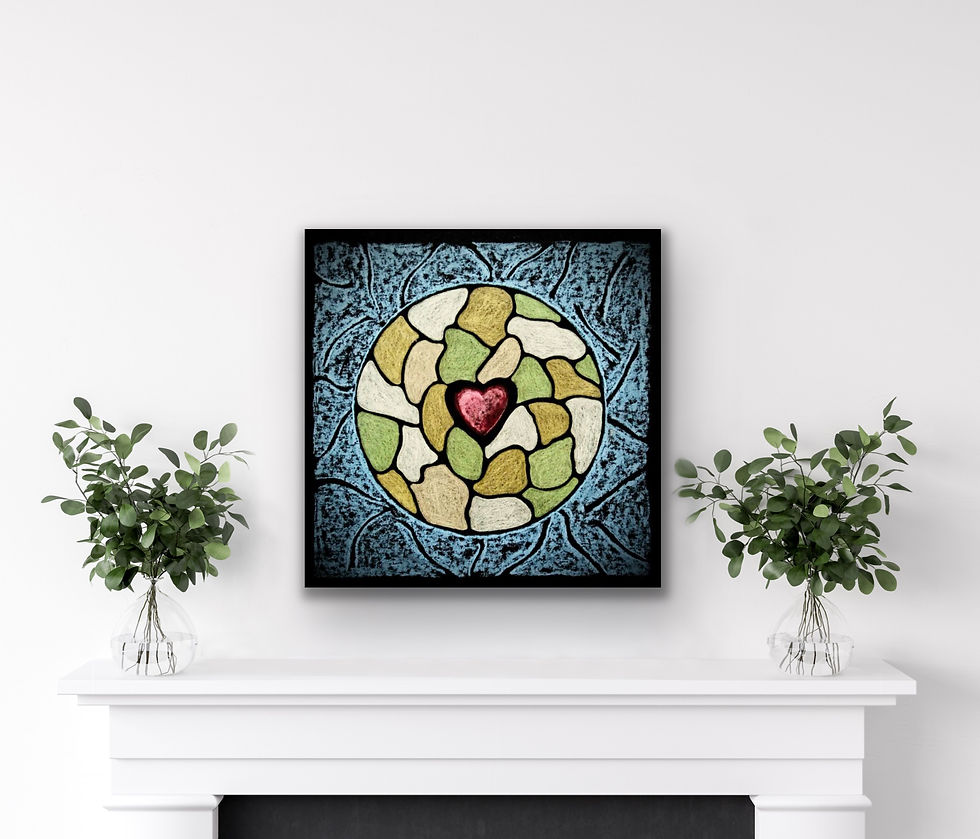 Miniaturbild: Art by Zensi - Heart - Canvas, Aluminium of HD Metal afbeelding van Heart van Art by Zensi