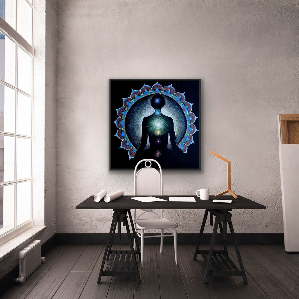 Thumbnail: Art by Zensi - Chakra - Canvas, Aluminium of HD Metal afbeelding van Chakra  van Art by Zensi