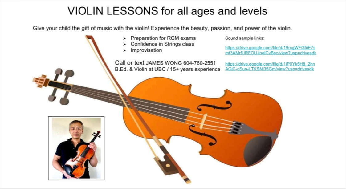 James Wong Violin Lessons Vancouver Burnaby Richmond