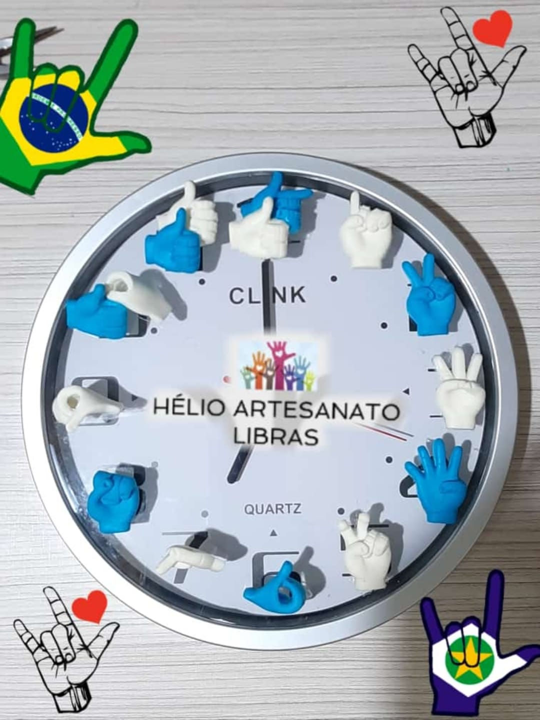 Relógio em LIBRAS - (Biscuit)