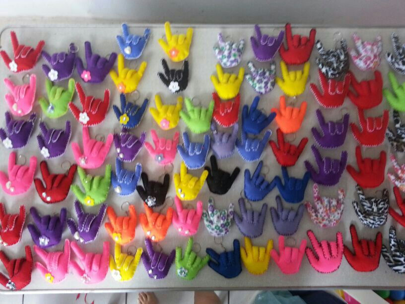 Miniatura: Chaveiro Feltro LIBRAS - I LOVE YOU