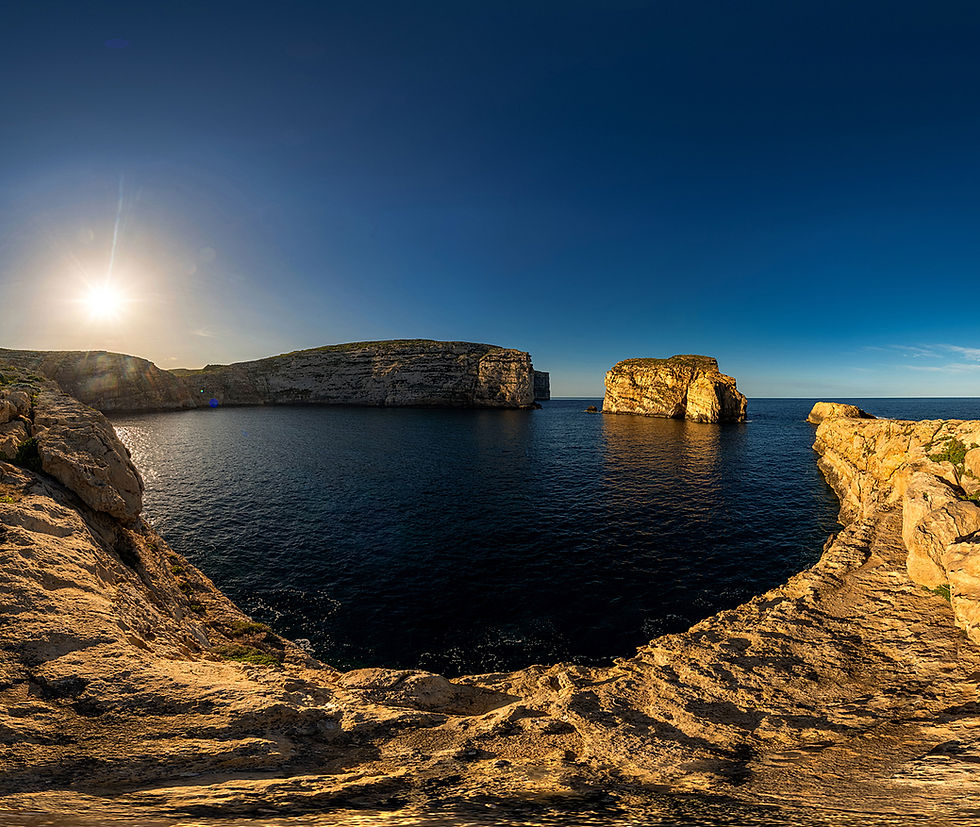 Eye-level view of ancient stone temple ruins in Malta