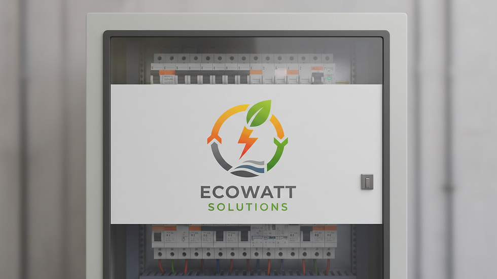 Eye-level view of electrical panel with circuit breakers