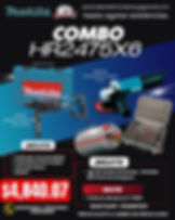 COMBO HR2475X6 MAKITA MARTILLO SDS PLUS HR2475 780W + ESMERILADORA