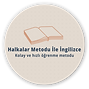 Halkalar Metodu İle İngilizce, Kolay ve hızlı öğrenme metodu yazılı kitap, kahverengi daire arka plan.