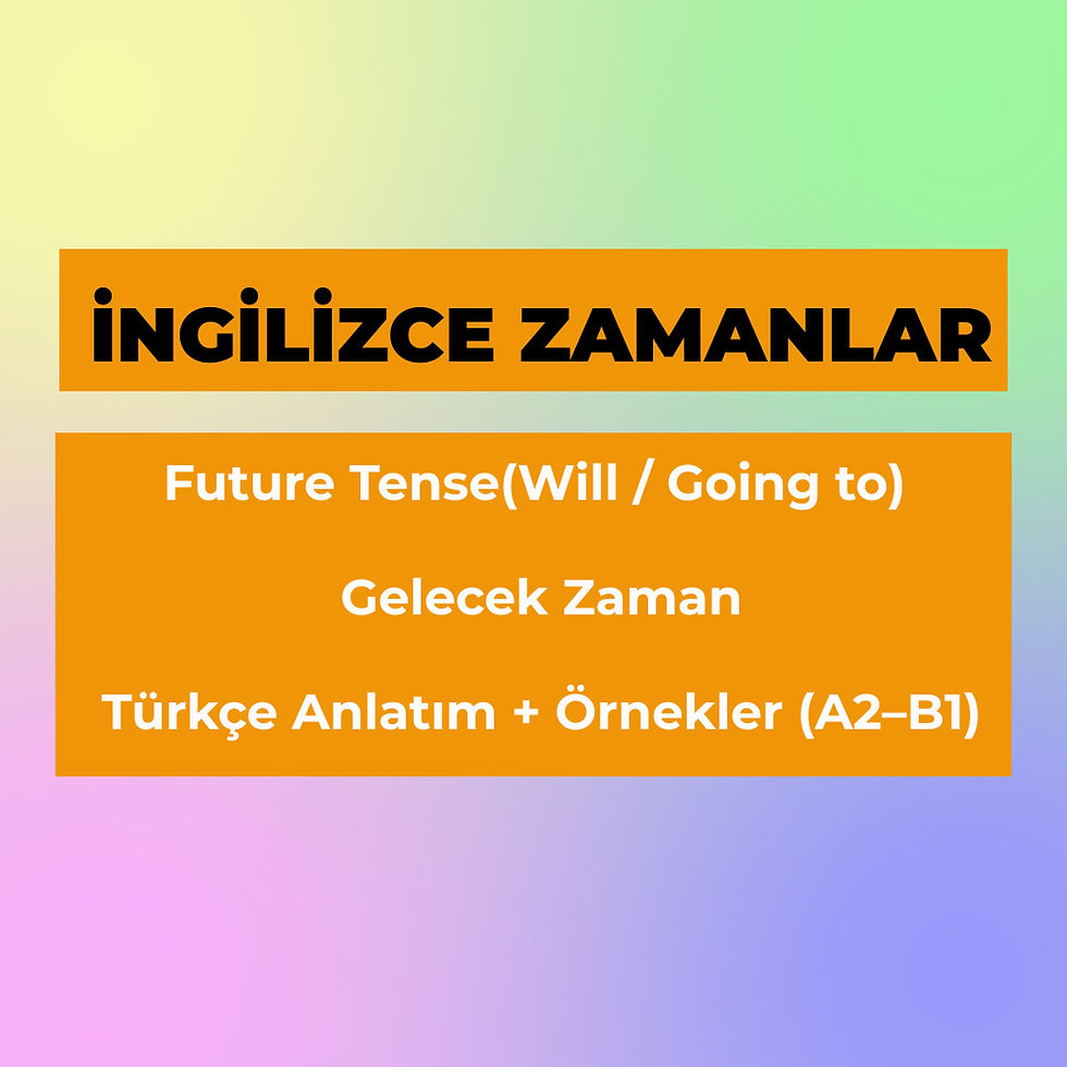 Future Tense (Will / Going to) – Gelecek Zaman (A2–B1)