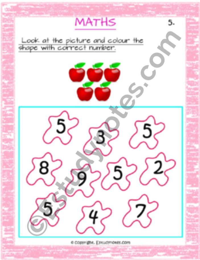 Thumbnail: Preschool Maths Worksheets For Number 5