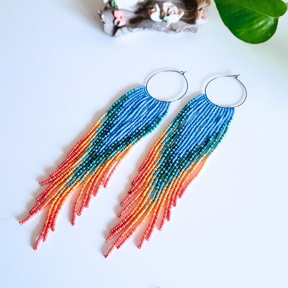 beaded hoop earrings