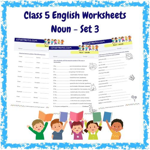 noun gender worksheet for class 5