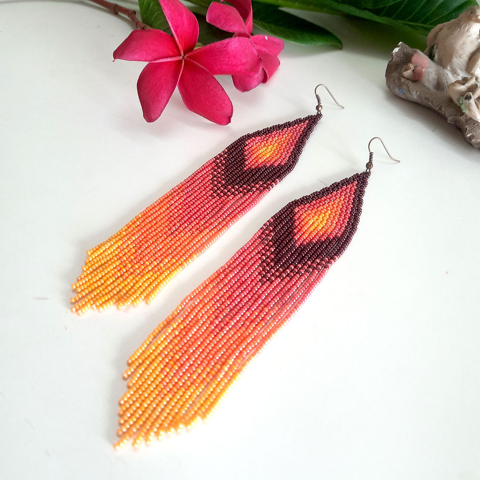 Thumbnail: colorful beaded earrings