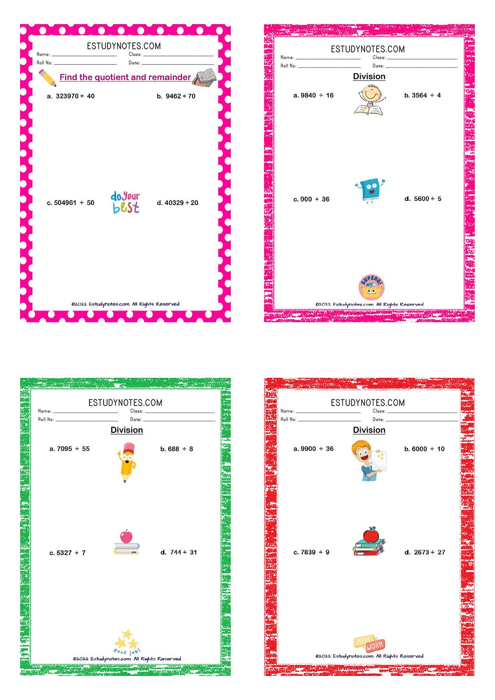 Thumbnail: 4th std division sums