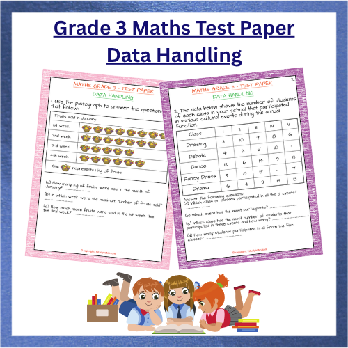 Grade 3 Maths Test Paper Data Handling Estudynotes