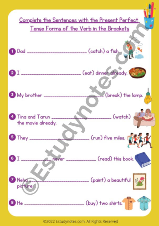 Thumbnail: exercise on tenses for class 4