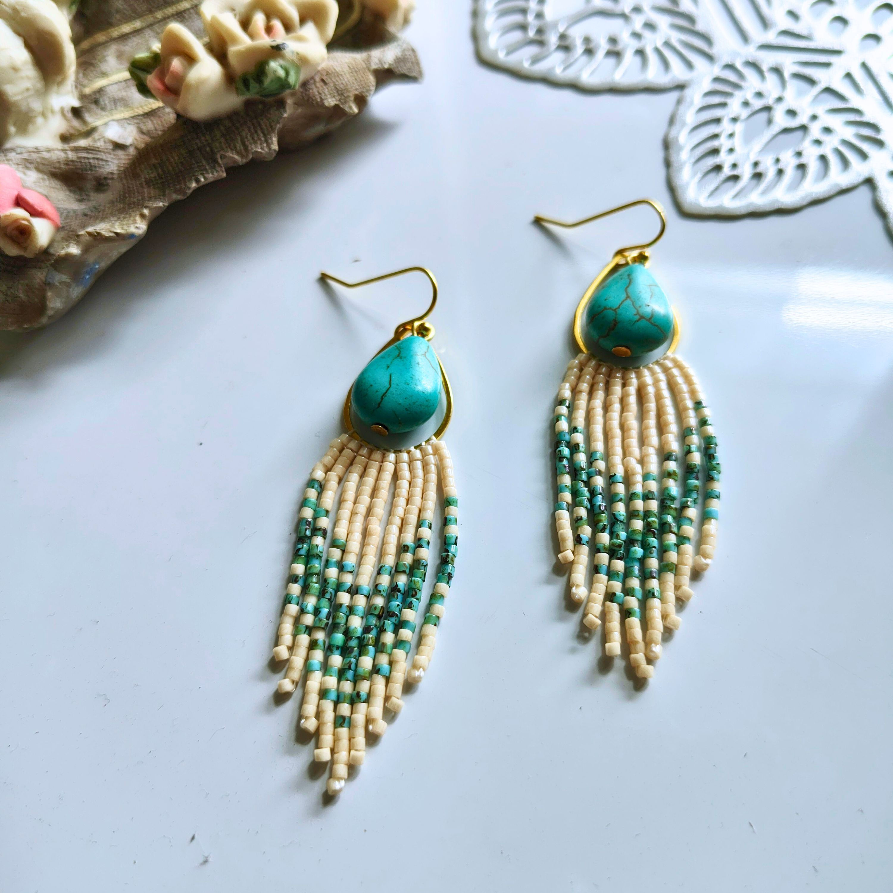 Turquoise bead earrings