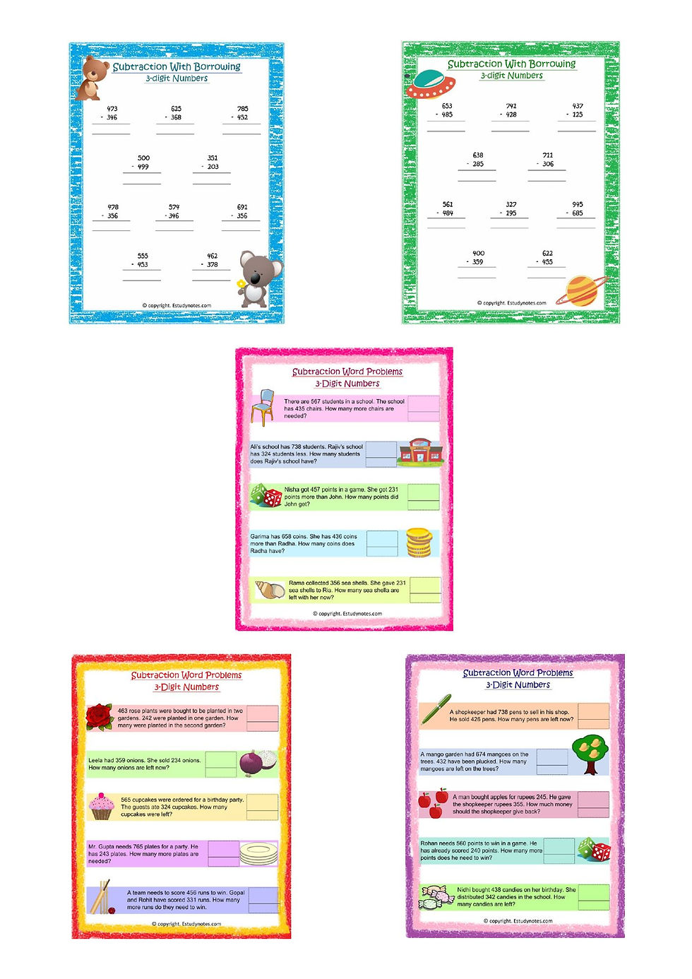 Thumbnail: Grade 2 Maths Subtraction Worksheets