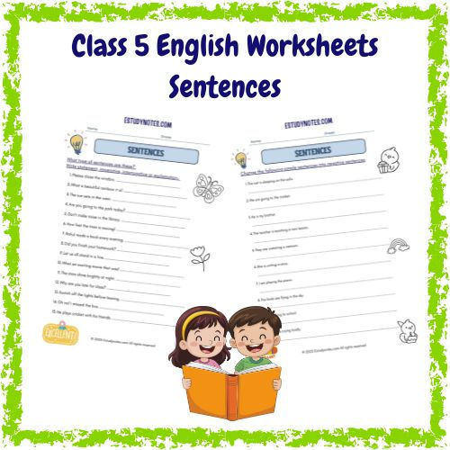 worksheet on sentences for class 5