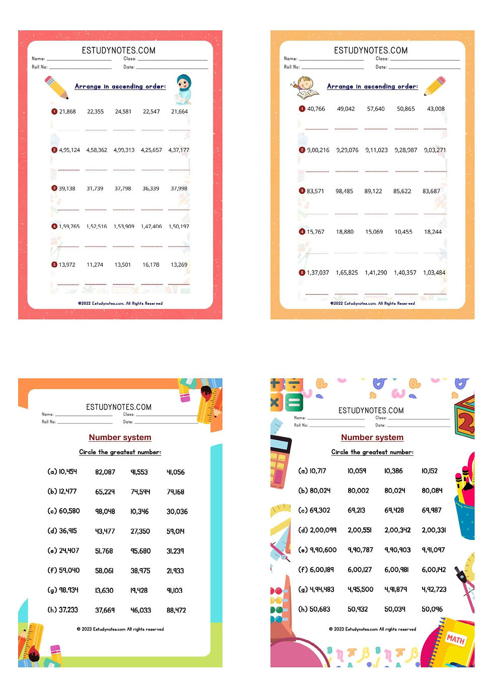 Thumbnail: cbse class 4 maths worksheets large numbers