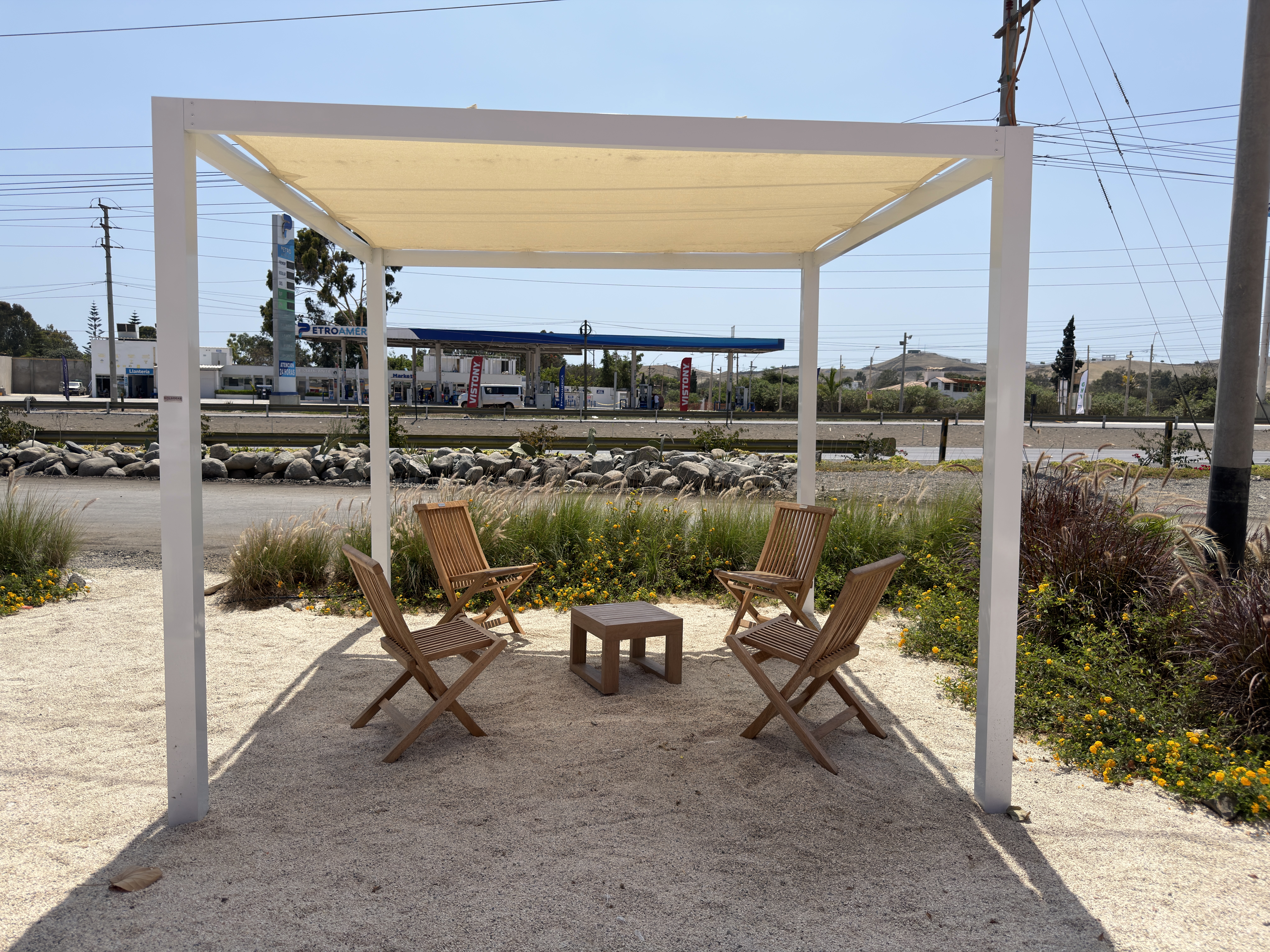 Sistema retráctil francés con lona automática premium