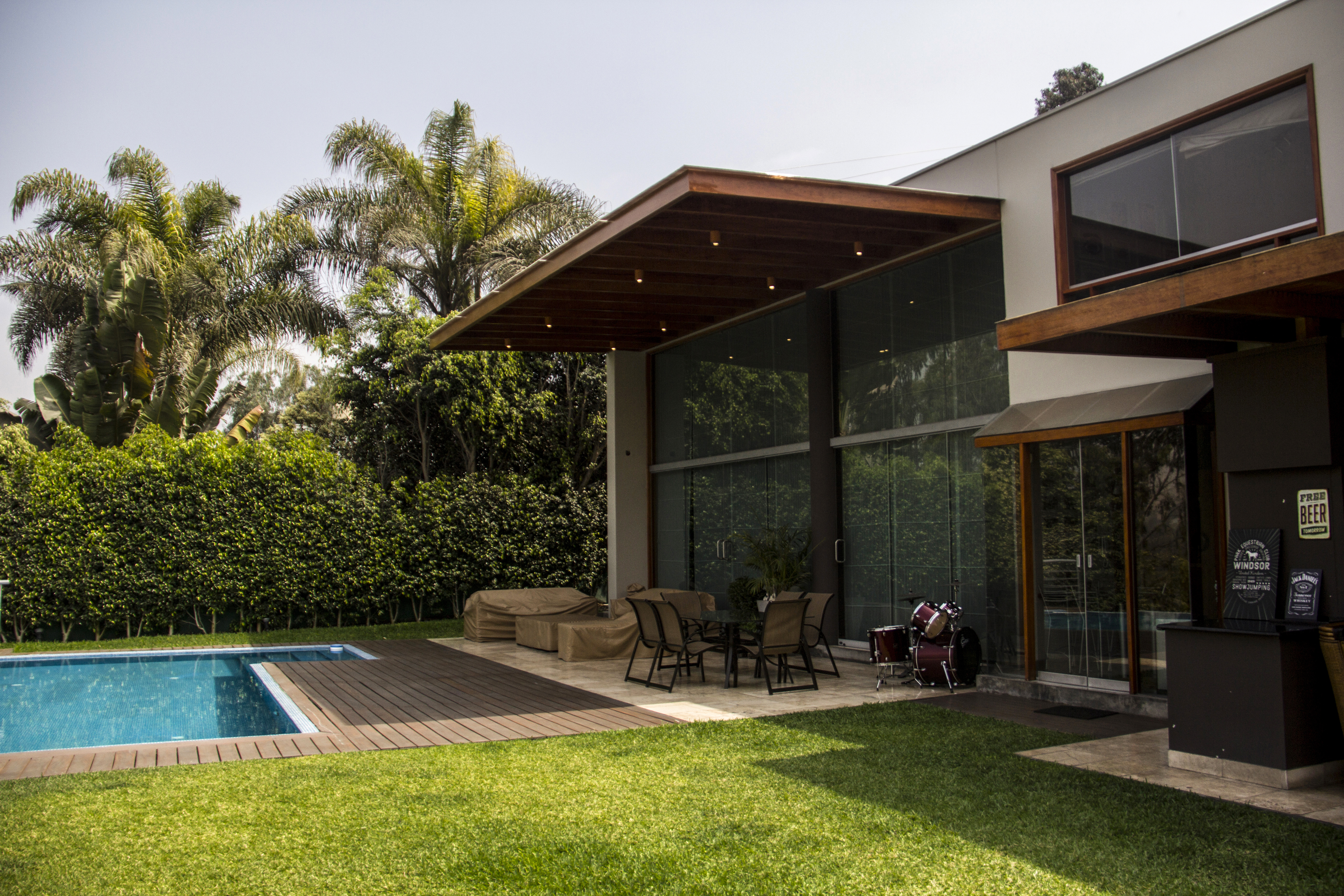 Terraza con pérgola