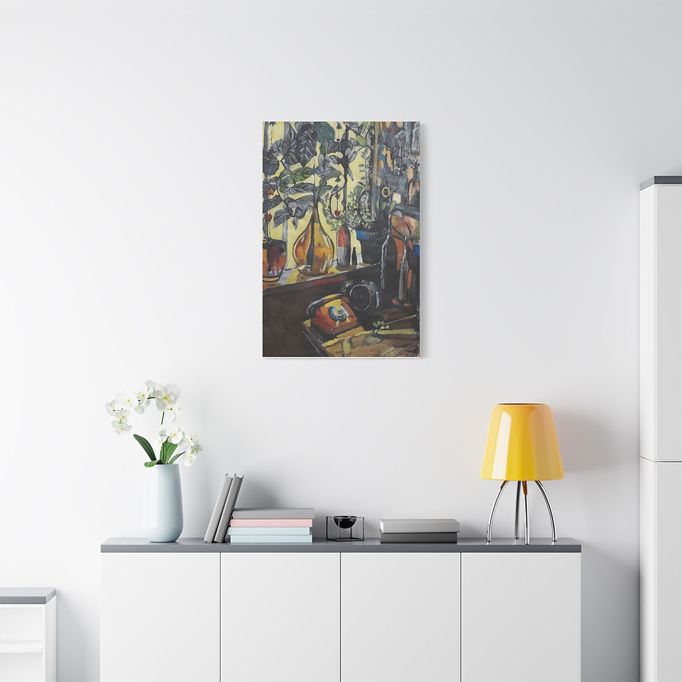 Thumbnail: The Warm Corner by Ann Nabawy. Print on Matte Canvas, Stretched, 1.25"