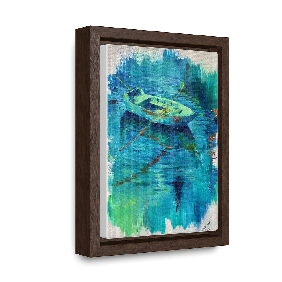 Thumbnail: Breeze on emerald wave by Noha Ezzat.  Print on Canvas Wraps, Vertical Frame