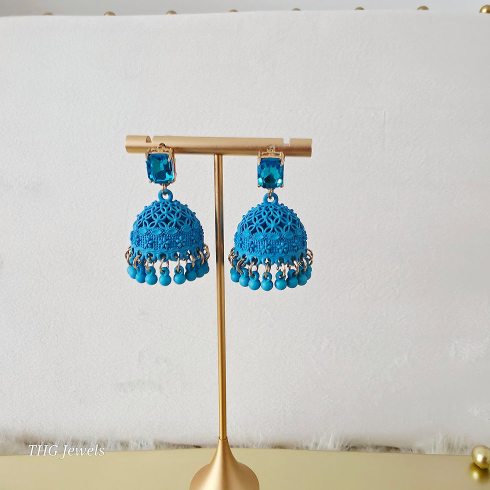 Thumbnail: Licht blauw mini jhumki