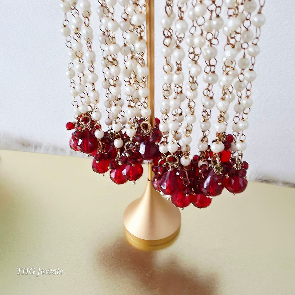 Thumbnail: Kashmiri oorbellen rood