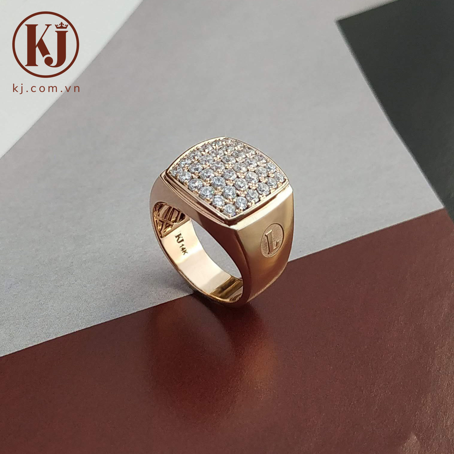 Nhẫn nam mặt đá đơn giản KJM0716