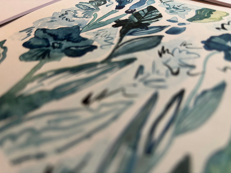 Thumbnail: "Abstract Blues" - Original Watercolor