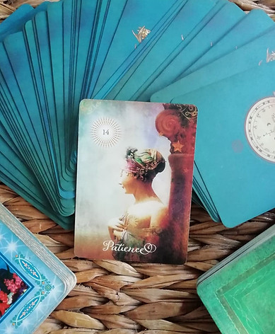 Oracle cards spread out
