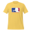 Thumbnail: Yellow t-shirt with baseball logo replica Gary Love and the Moonlighters emblem. Print is Red, White and Blue