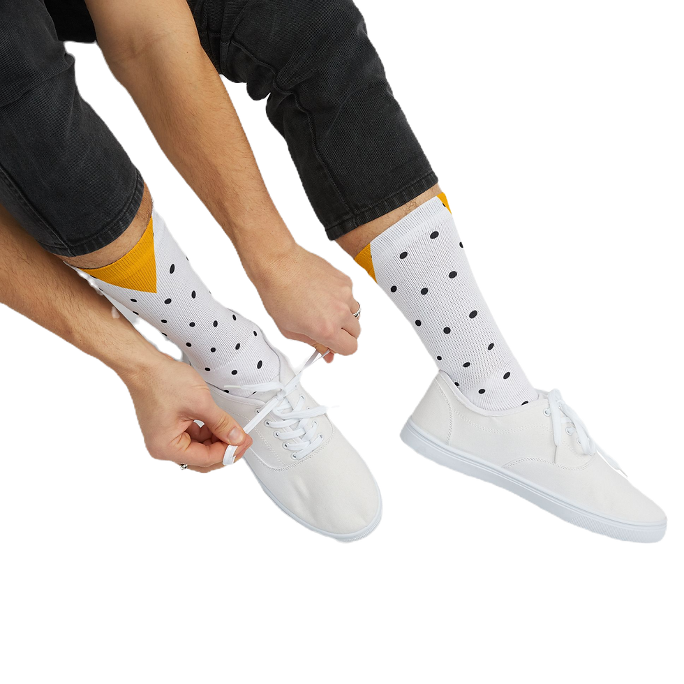 Thumbnail: Polka Dot Socks with Gold Triangles (Black)