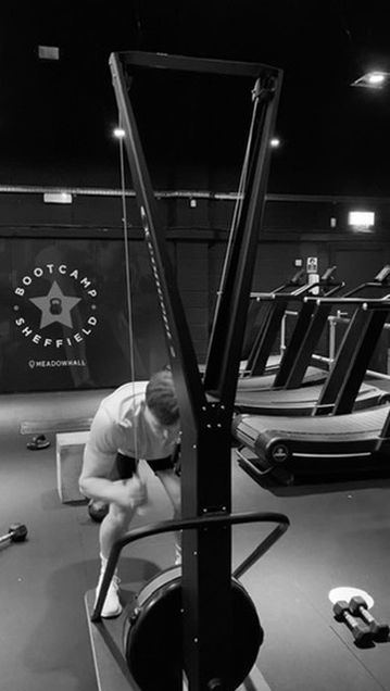 Weight machine exercise at Bootcamp Sheffield 