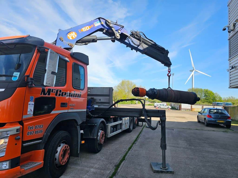 Professionally operated HIAB crane hired in a Crawley facility.