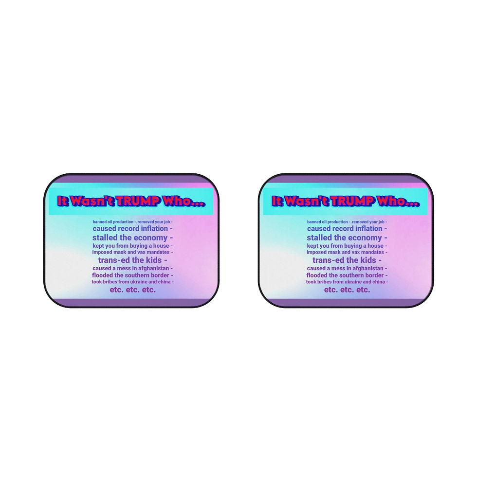 It Wasn't TRUMP Who... Car Mats (2x Rear)