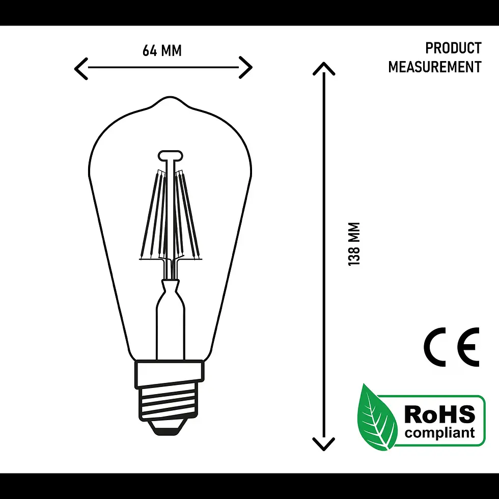 Thumbnail: Vintage 8W LED filament Squirrel cage dimmable bulb