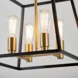 Square Black and Gold Chandelier
