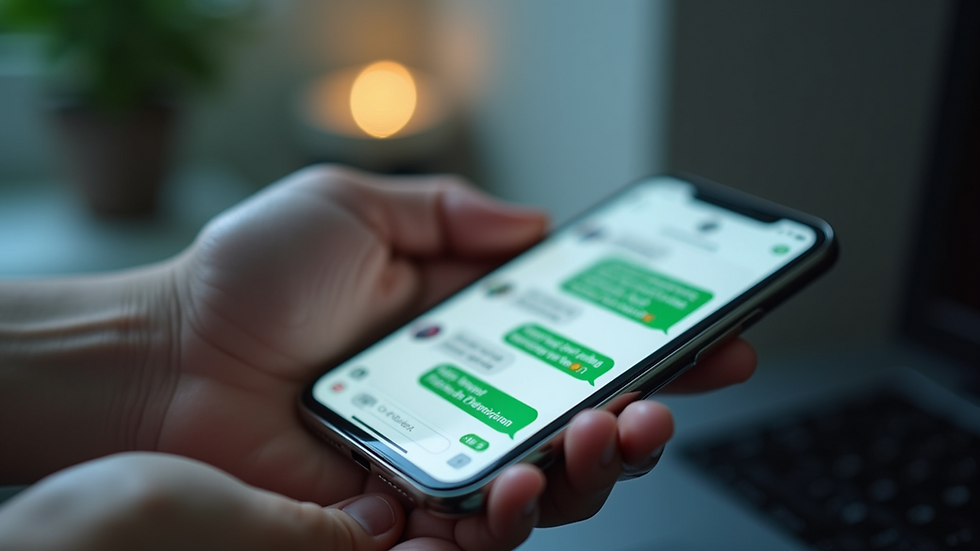 Close-up view of a smartphone screen showing a messaging app conversation