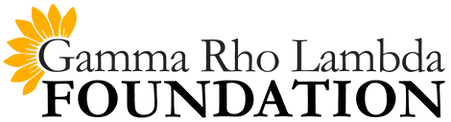 The Gamma Rho Lambda Foundation logo, which includes the name and a sunflower on the left side.