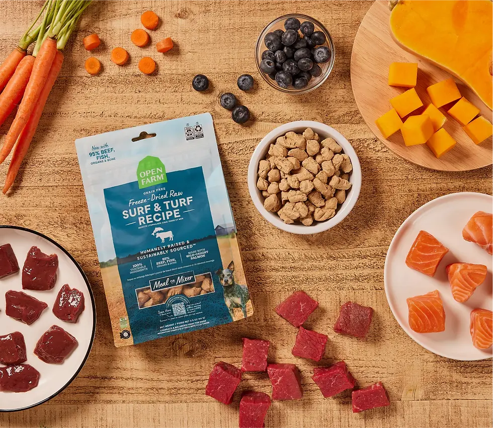 Miniature : Open Farm - Nourriture lyophilisée pour chien en morceaux Terre et mer
